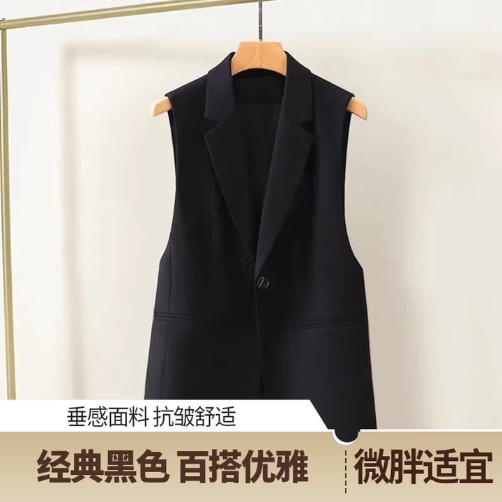 黑色无袖西装马甲女显瘦外套2025春秋季新款高级感坎肩背心马夹女
