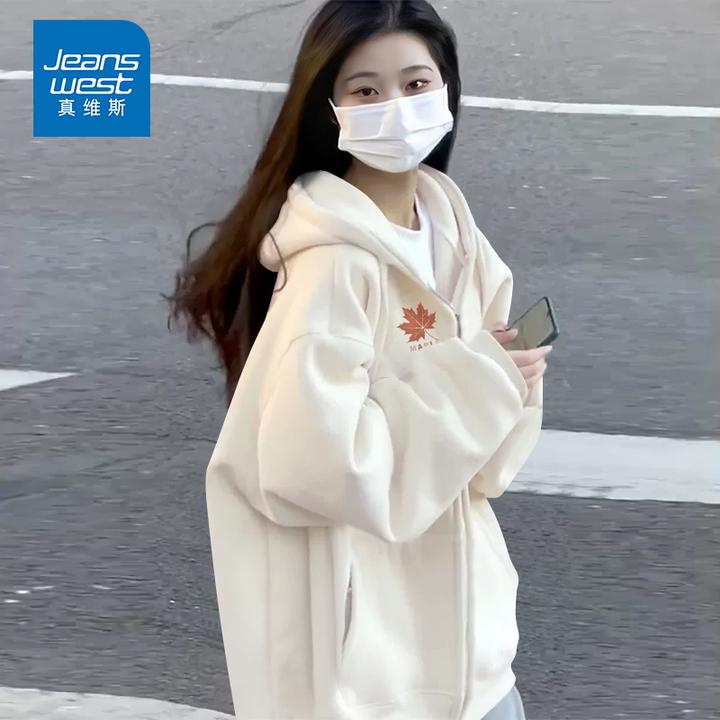 真维斯秋季新款外套女高中生爆款正品连帽卫衣上衣2025氛围感女装