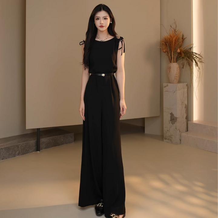 AMASS/阿玛施休闲肩系带收腰连体夏季宽腿裤5100434连体裤