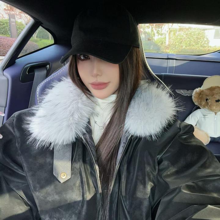 可拆卸毛领cleanfit两面穿棉服立领情侣宽松潮流棉袄工装排骨棉衣