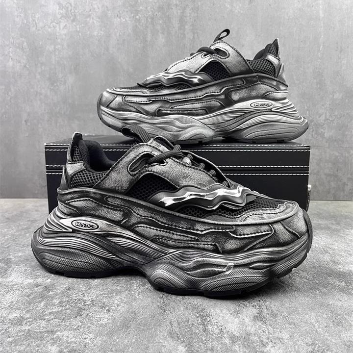 法莎尼亚新款老爹鞋厚底增高时尚透气网面款春季韩版潮流新款男鞋