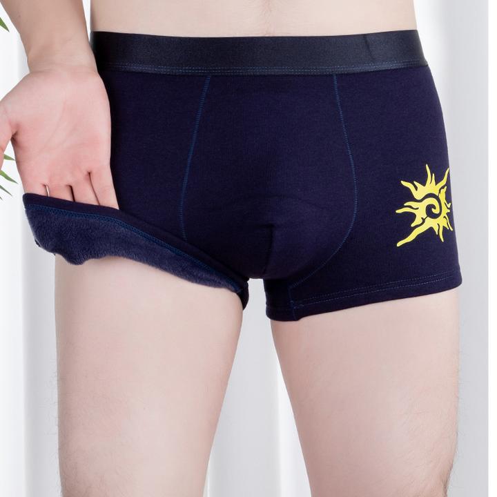 贾鲁萨加高端时尚冬季男士加绒加厚保暖抗寒棉质舒适平角内裤