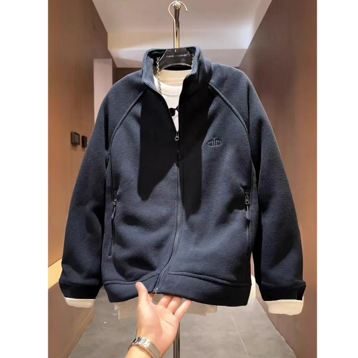 2026秋冬新款高级感立领抓绒衣外套男士潮牌时尚百搭宽松开衫卫衣