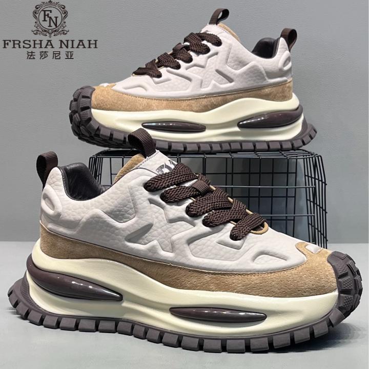 法莎尼亚秋冬新款男鞋时尚潮流痞帅老爹鞋厚底增高舒适运动休闲鞋