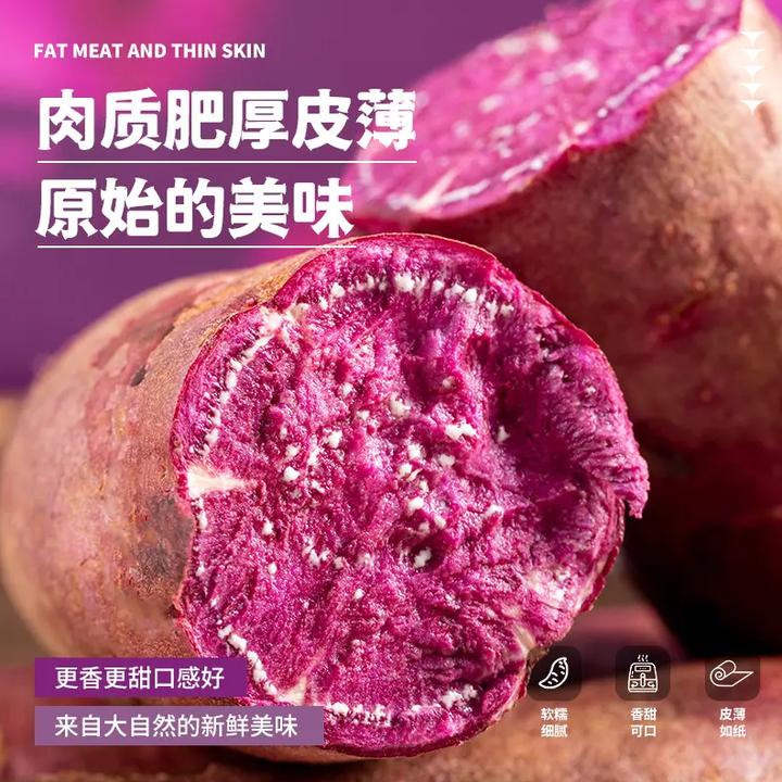 【沙地紫薯】紫罗兰红薯番薯地瓜香甜紫薯大中小果5-9斤(坏瓜包赔)