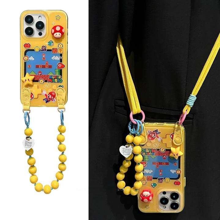 卡通创意超级玛丽适用苹果16pro手机壳iphone15promax防摔14pro新