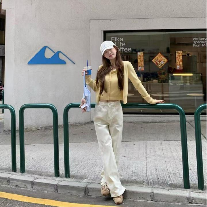 2025春季新款韩系小香风高级感轻熟风针织开衫配上衣显瘦休闲长裤