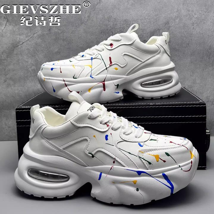 纪诗哲男鞋厚底轻便透气运动鞋男款潮流轻奢休闲鞋个性时尚老爹鞋