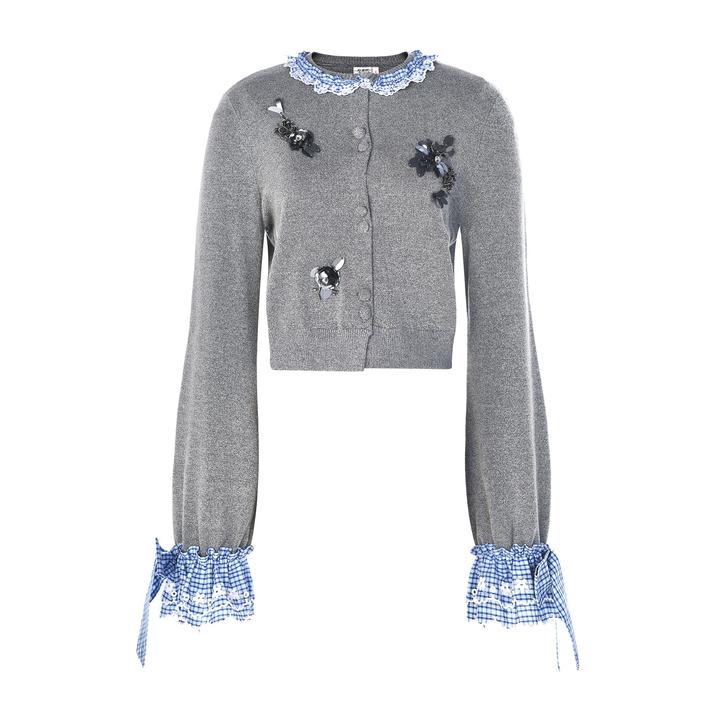 LeFame/拉飞姆2025秋季新款重工针织开衫上衣女FF25Q31ZM093