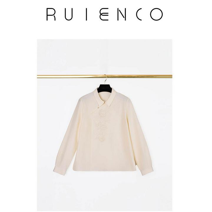 我是摩羯 牡丹花开 22MM6A级桑蚕丝万针立体钉珠绣秋新中式衬衫