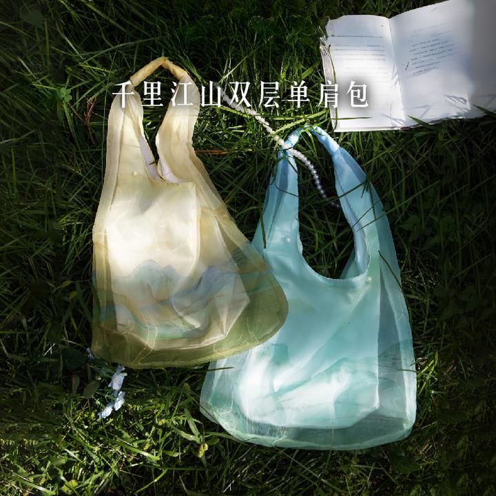 本宫好物千里江山单肩包大容量女手提包博物馆创意度假风北京文创