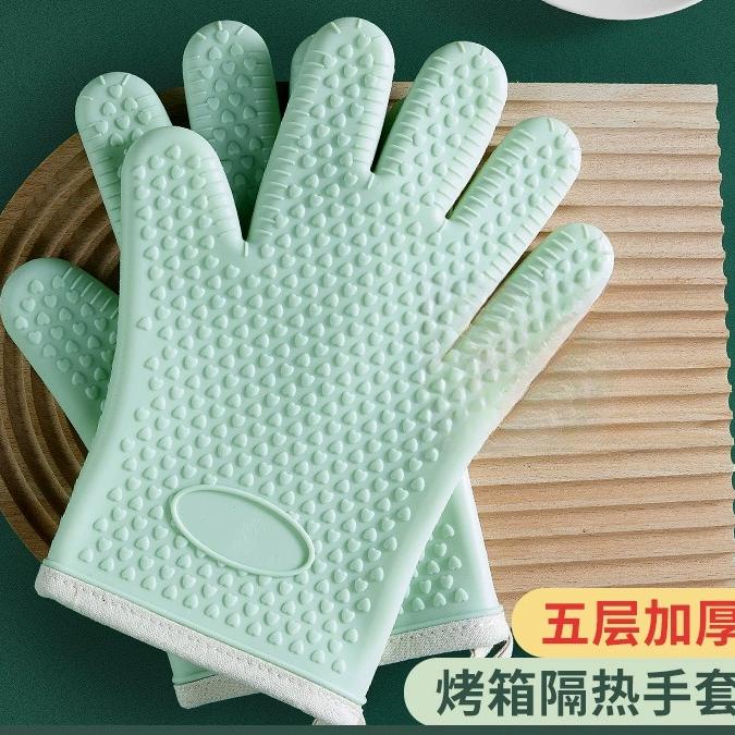 防烫手套隔热加厚硅胶厨房烤箱专用烘焙耐高温防滑防热微波炉烘培
