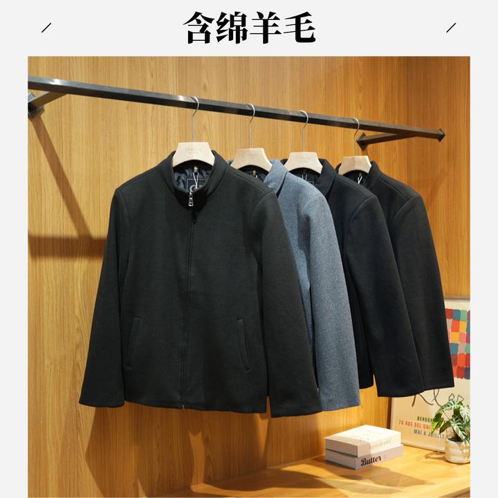 秋季男士含绵羊毛百搭休闲长袖夹克男款简约立领外套ZJ258-23272