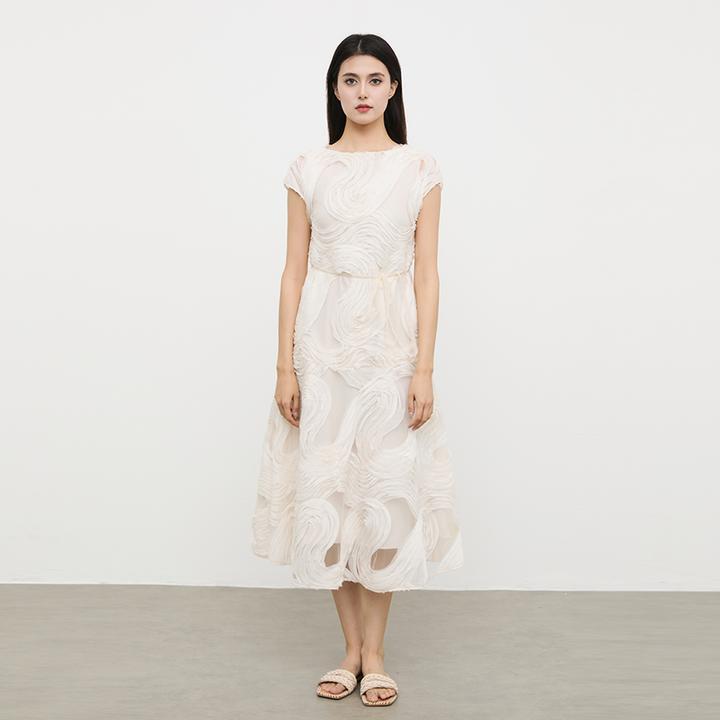 S·DEER圣迪奥女装时尚设计师显瘦气质收腰优雅连衣裙S252Z12B2