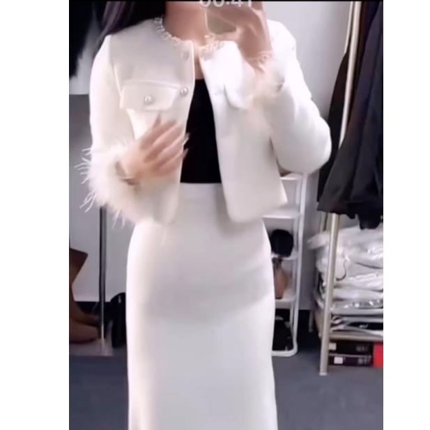 2024春季新款时尚女装网红潮流气质靓丽漂亮外套裙子两件套OO