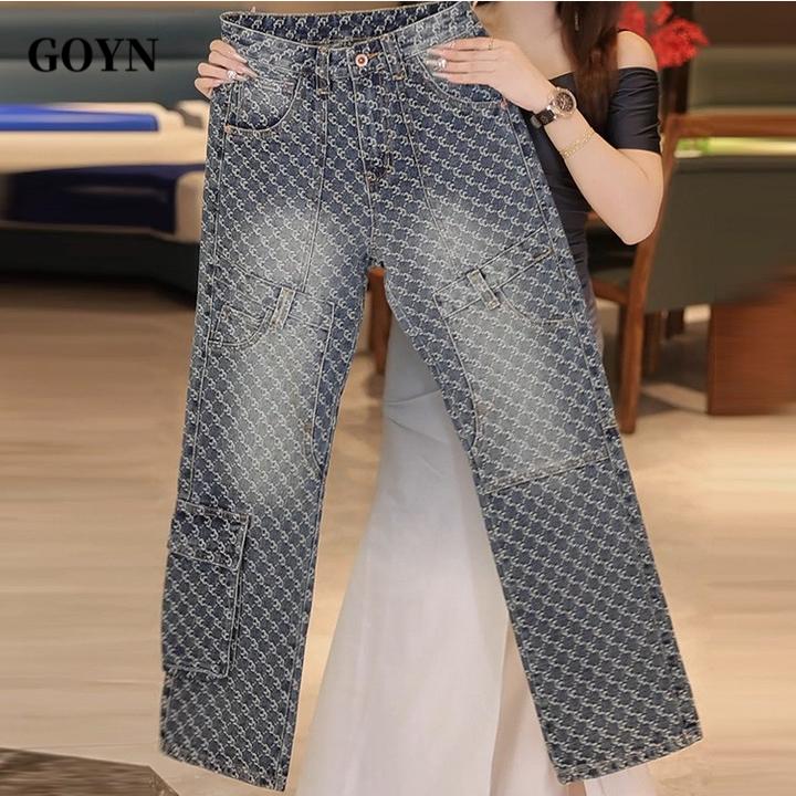 GOYN秋季轻奢潮牌男装爆款时尚痞帅高街复古百搭男士休闲牛仔长裤