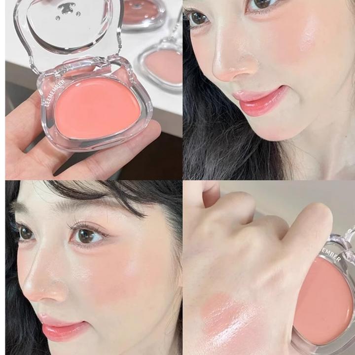 小熊水光腮红膏多用膏高光修容提亮韩妆收缩膨胀色水润元气平价女