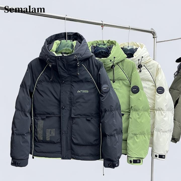 Semalam男士痞帅潮牌加厚保暖外套时尚百搭棉衣冬季新款连帽棉服