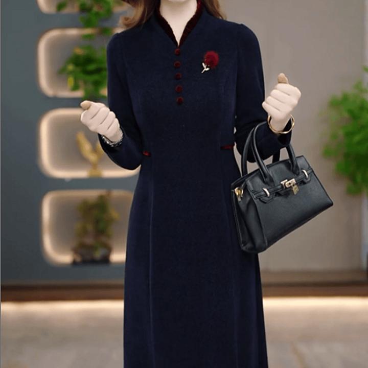 C275【连衣裙】2025冬季新款时尚优雅气质修身显瘦减龄休闲连衣裙