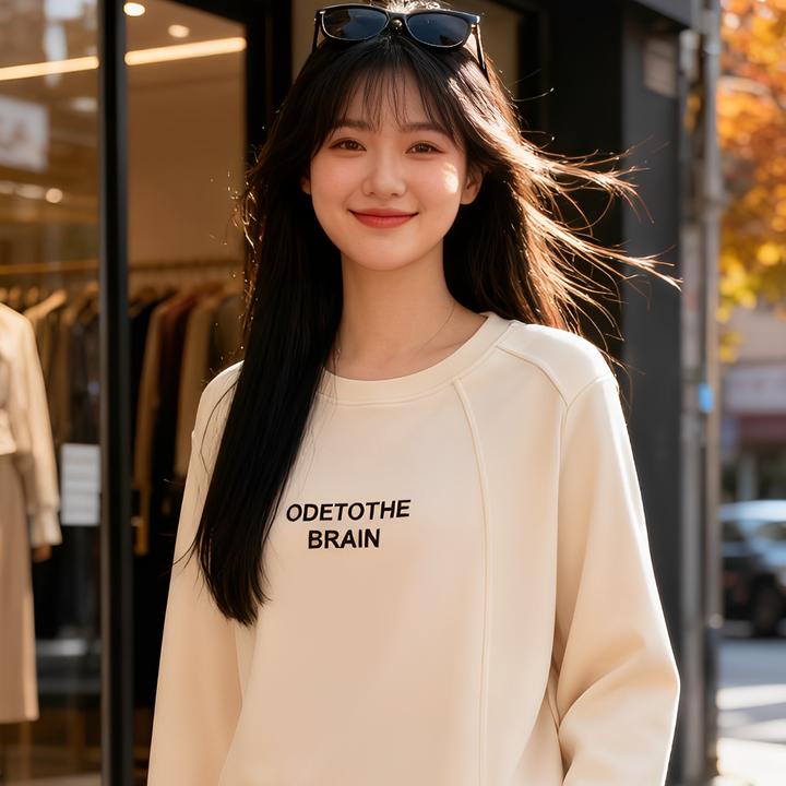 大码女装 胸104-122 字母印花磨毛套头打底2559#