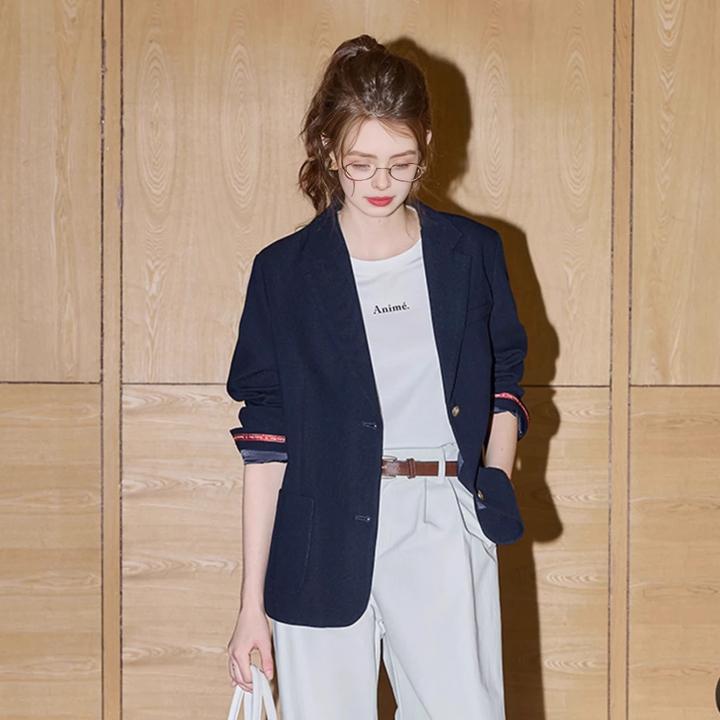 时尚休闲设计感西装外套女2025秋新款气质百搭小个子OL通勤小西服