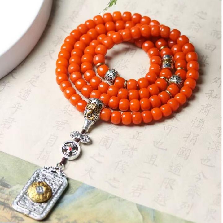 DIY红色菩提高配款转运脖挂多圈手串QS-8*10mm