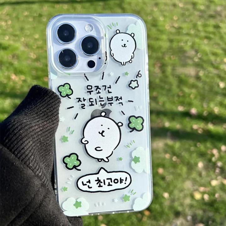 BANCA幸运自嘲熊适用苹果iPhone16/13手机壳15华为vivo小米14oppo