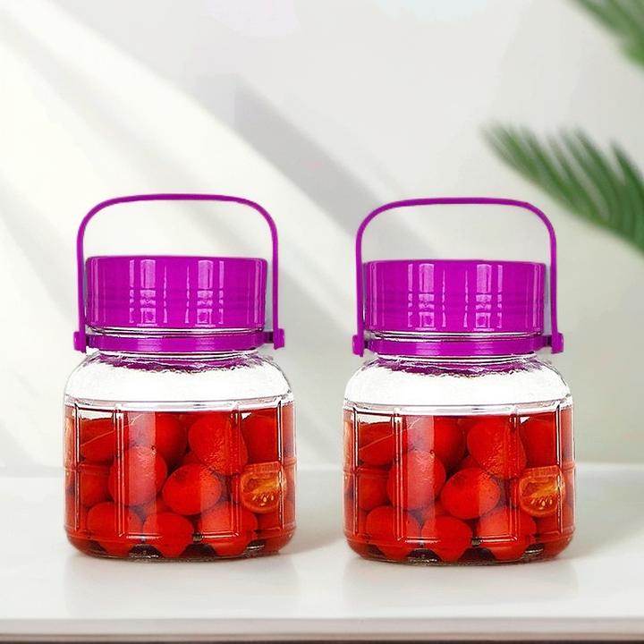 【2斤两只装】玻璃泡菜罐子家用咸菜腌制辣椒酱专用罐子韭花酱分装