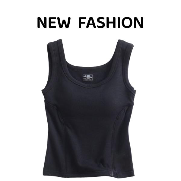 保暖背心女款秋冬双面磨绒无痕带垫免穿文胸美背发热轻暖内搭