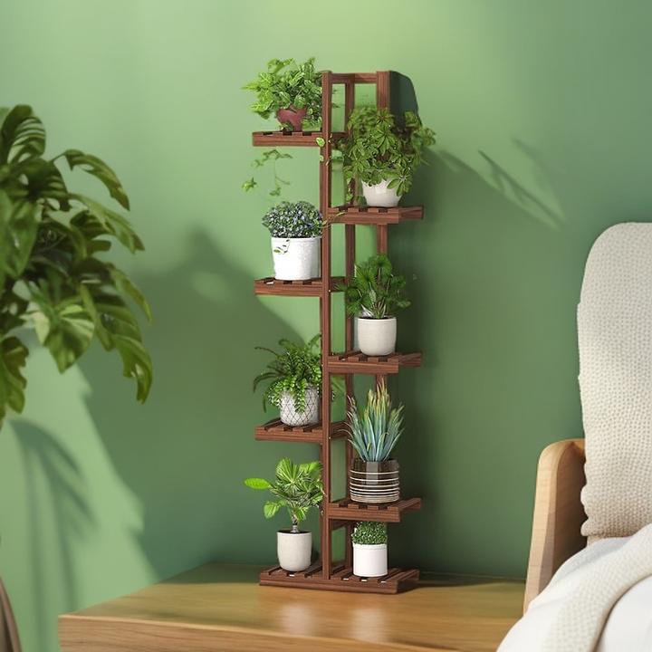 实木多层花架子阳台客厅绿萝多肉花盆架落地置物架