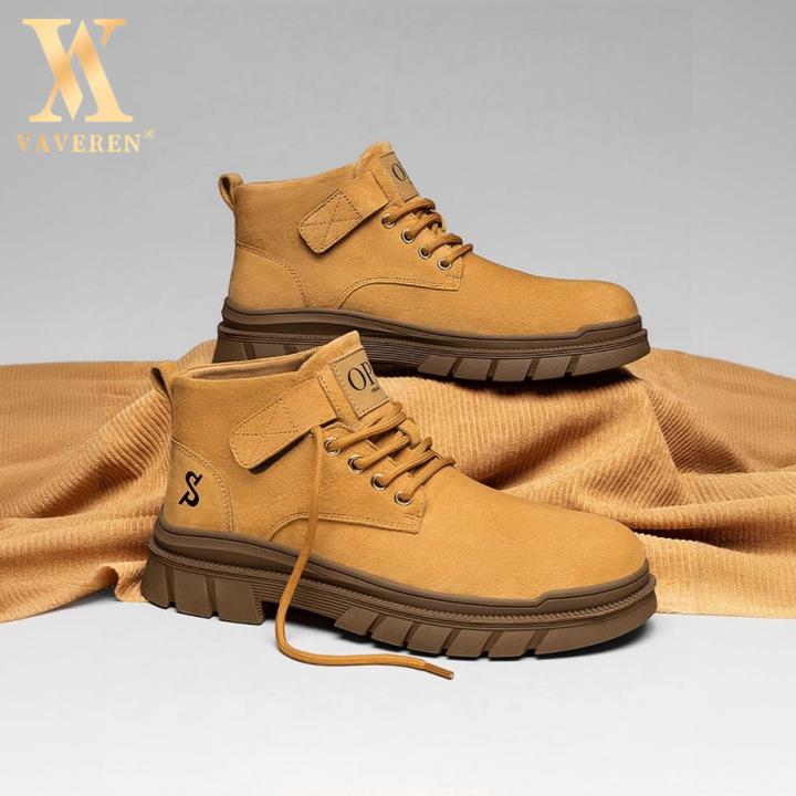 马丁靴冬季2025年新款男鞋大黄靴情侣款防滑耐磨男士纯色马丁靴