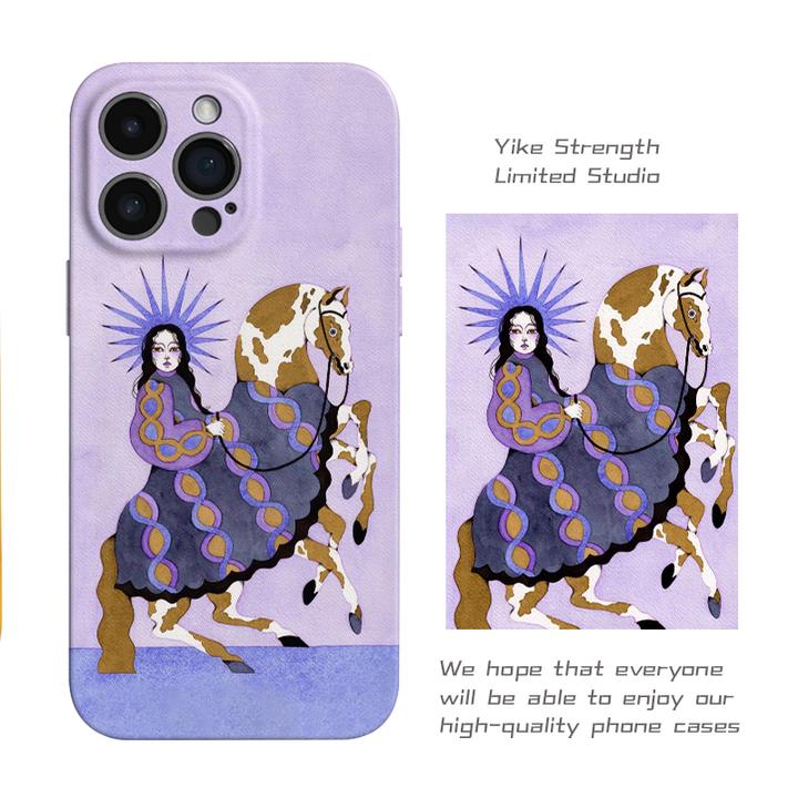 骑马女孩菲林软壳进口光面适用iphone苹果13rpomax/14/16pro