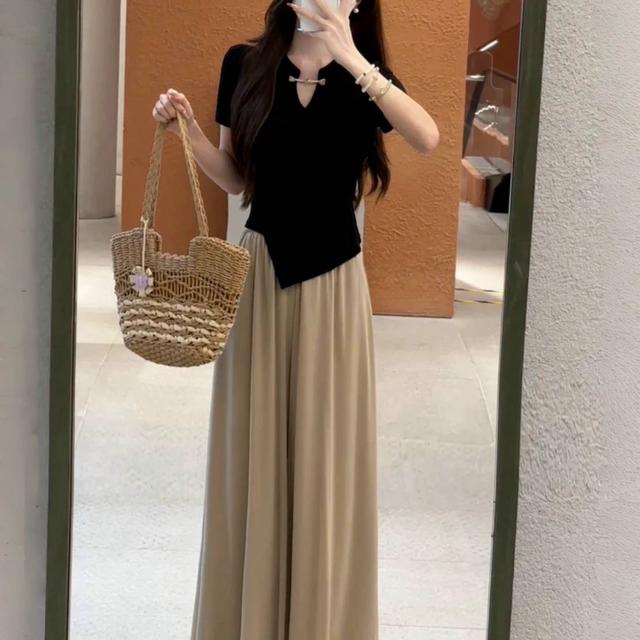 紬祗夏装穿搭一整套女新中式国风上衣阔腿裤两件套气质女神范高端