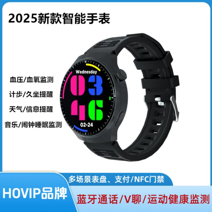HOVIP新款多功能智能手表NFC门禁支付运动健康通话久坐血氧监测