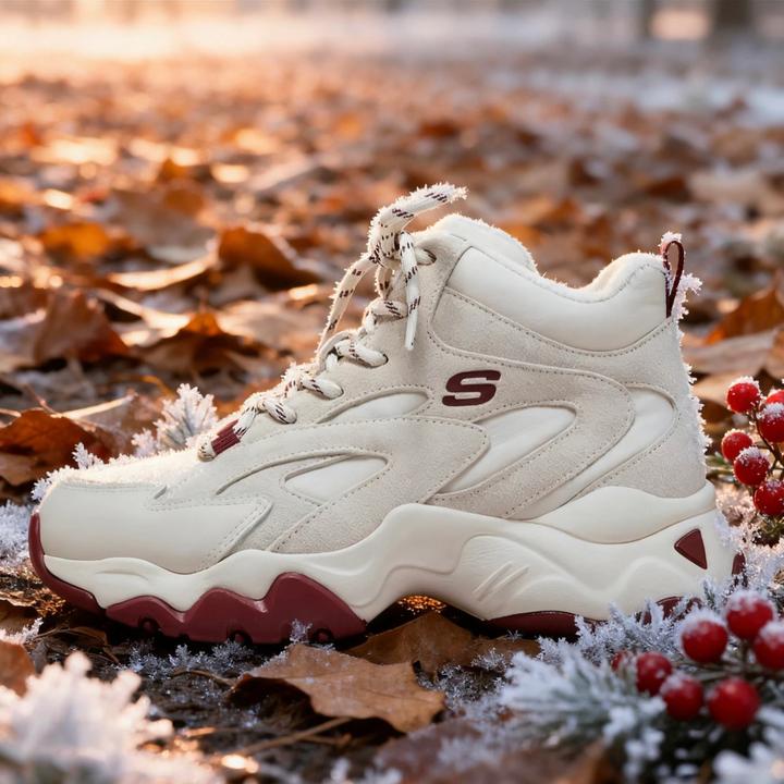 【冬季加绒保暖厚底棉靴】斯凯奇雅丹风女鞋熊猫鞋厚底老爹鞋167595