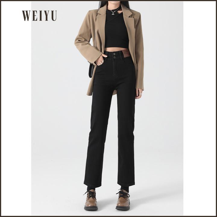 2025秋季新款小个子直筒牛仔女高腰潮ins烟管裤