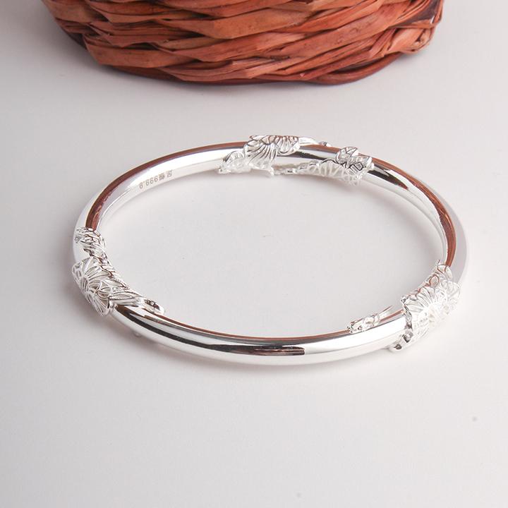 足银手镯 5号链接【闭口手镯】发货带证书带礼盒