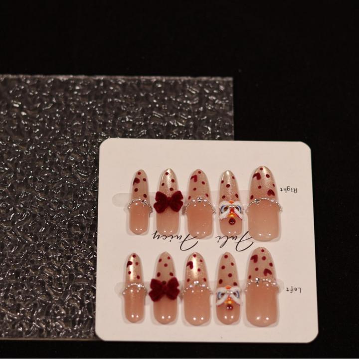 【心悦醒狮】纯手工穿戴甲温柔气质显白百搭新年爆款穿戴式ins风