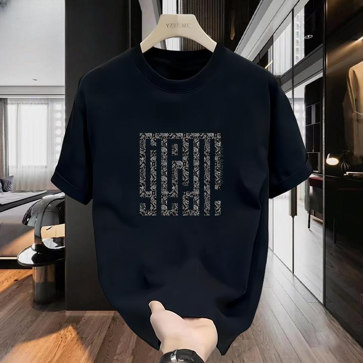 啄木鸟纯棉短袖T恤男夏季潮流宽松半袖圆领印花体恤衫T恤100时尚