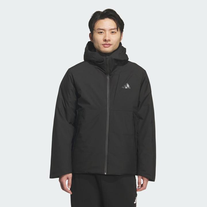 阿迪达斯男子600蓬羽绒服2025冬季新款保暖连帽运动外套 KQ5505