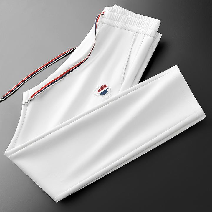 高端潮牌秋季简约时尚百搭太空棉运动裤子男士修身直筒卫裤休闲裤