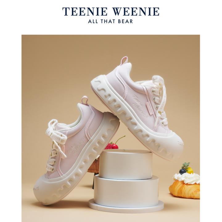 TeenieWeenie童鞋少女风开口笑板鞋软底透气防滑女童休闲饼干鞋