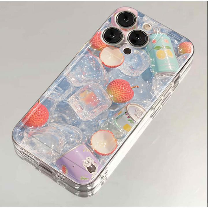 冰镇荔枝汽水适用iphone1615手机壳苹果13透明12华为vivo小米oppo