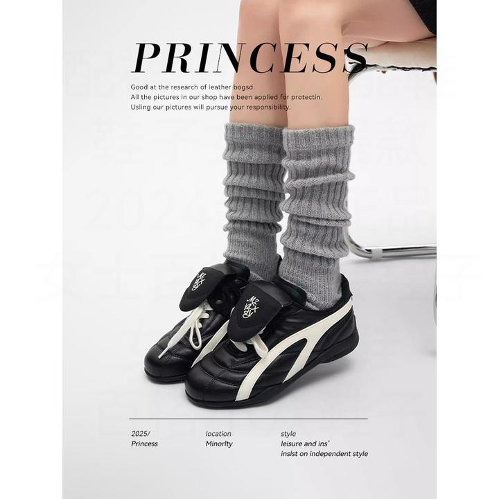 翻盖复古德训鞋女2025春秋新款超火运动百搭鞋轻便显瘦厚底阿甘鞋