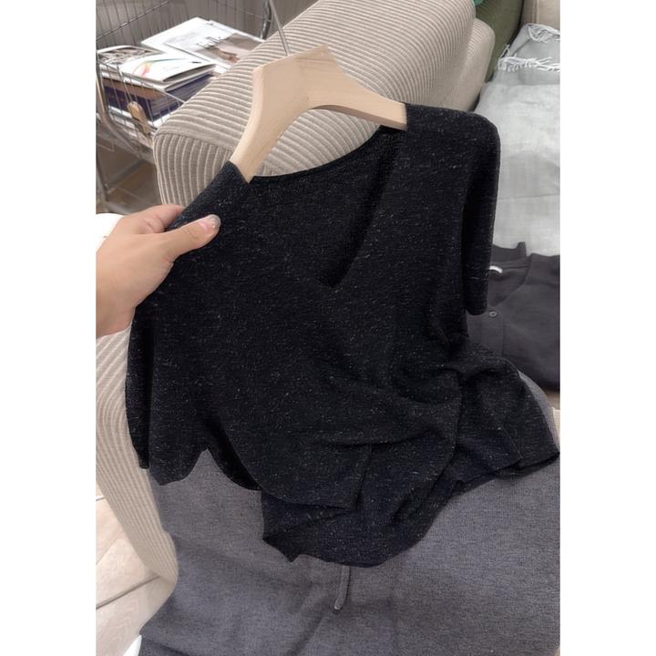3351【一线成衣中袖V领针织衫】巨百搭秋季新款女士薄款上衣