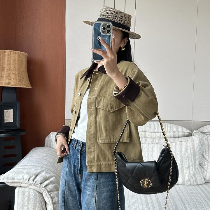 ME【砂岩牛仔外套】100棉时尚百搭水洗雅丹色做旧牛仔外套MESA0189