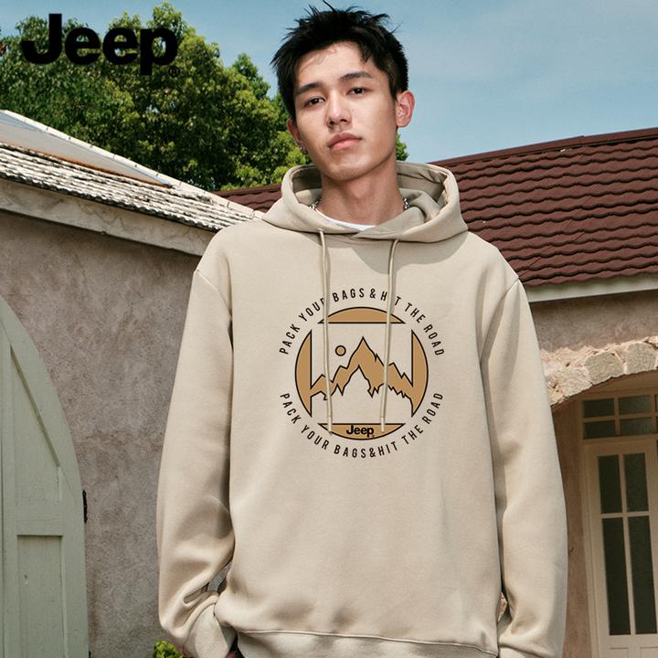 JEEP/吉普卫衣男2025新款美式潮流长袖男士秋季休闲宽松连帽上衣