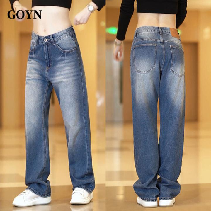 GOYN秋季美式潮牌百搭宽松男款复古2025新款男士微喇休闲牛仔长裤