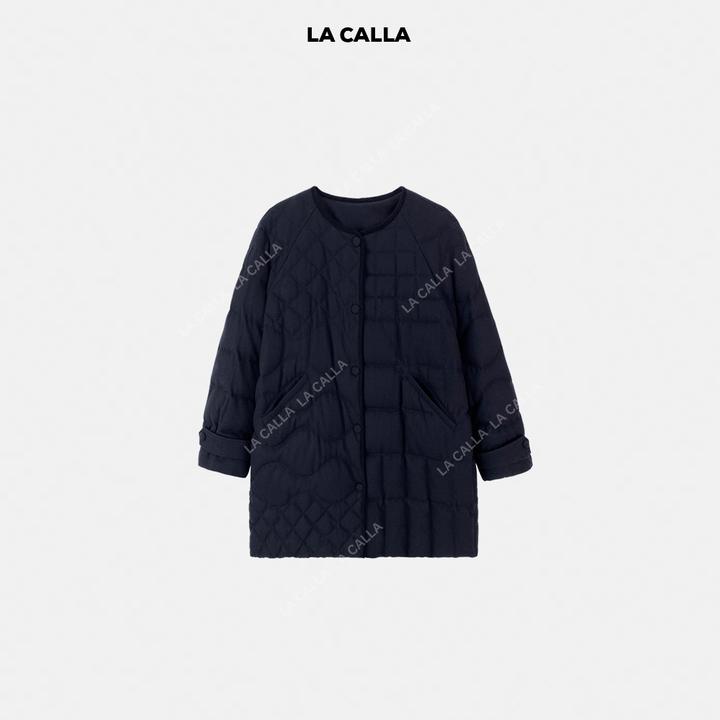 LA CALLA打结扣菱格绗缝羽绒服WD25W21