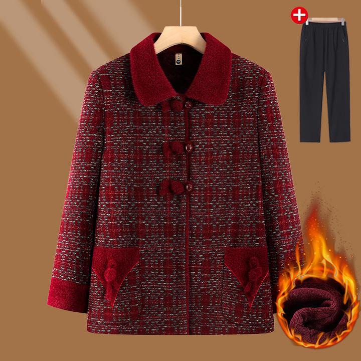 中老年人秋装女奶奶外套老年妈妈秋冬新款老人老太太衣服加绒加厚